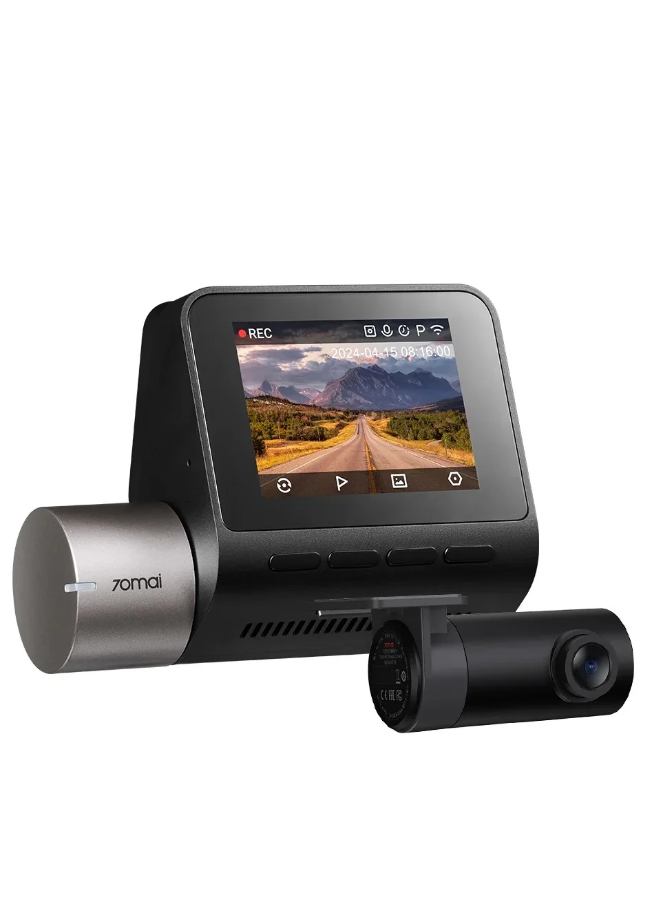 Premium Dual Channel Dash Cam Set with STARVIS 2 Sensor and Built-in GPS Logger (Black) qemi1