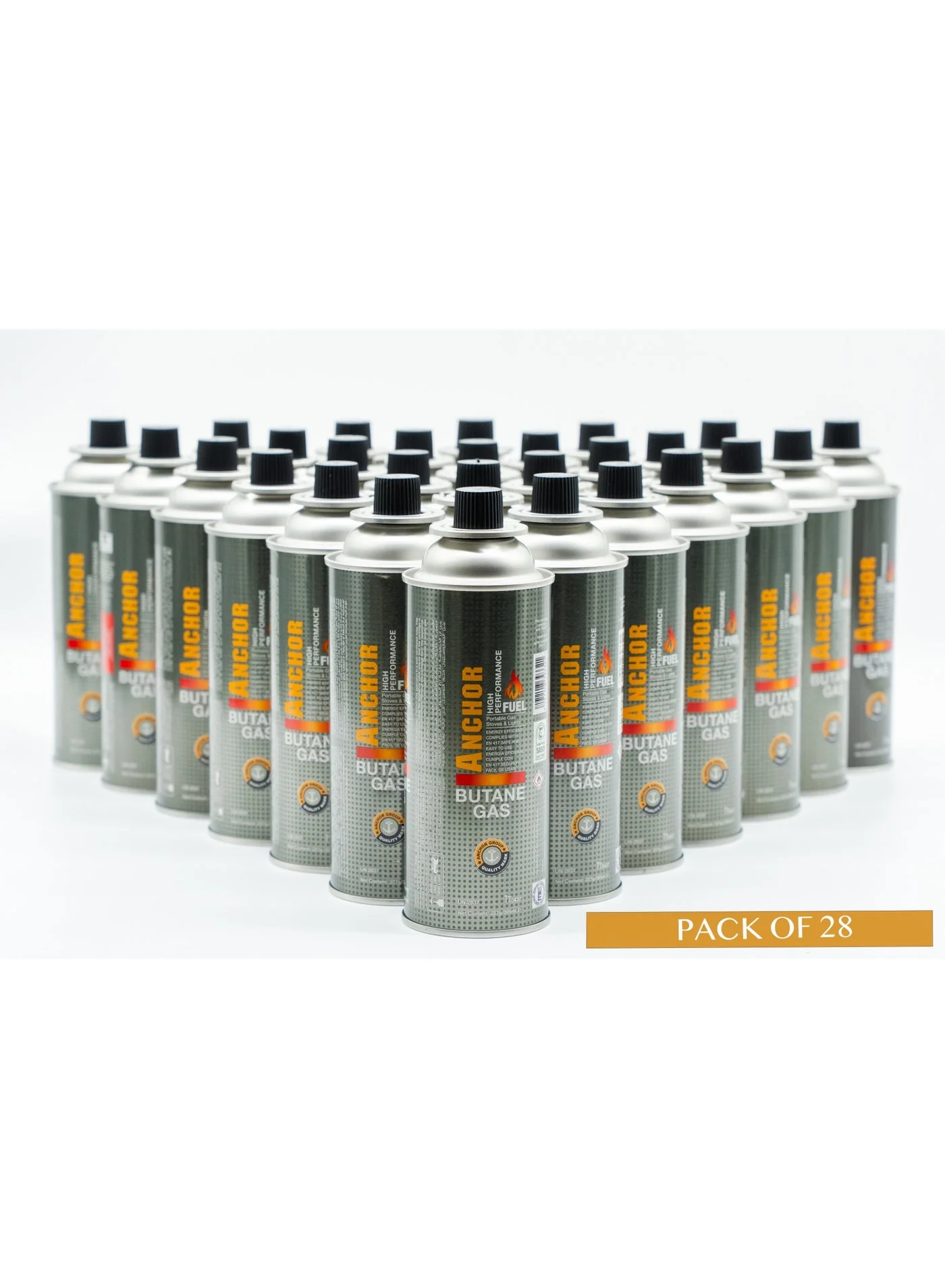 Anchor Butane Fuel for Camping Stoves (Premium High-Efficiency Gas, 28 Pack, 227g per unit) px048