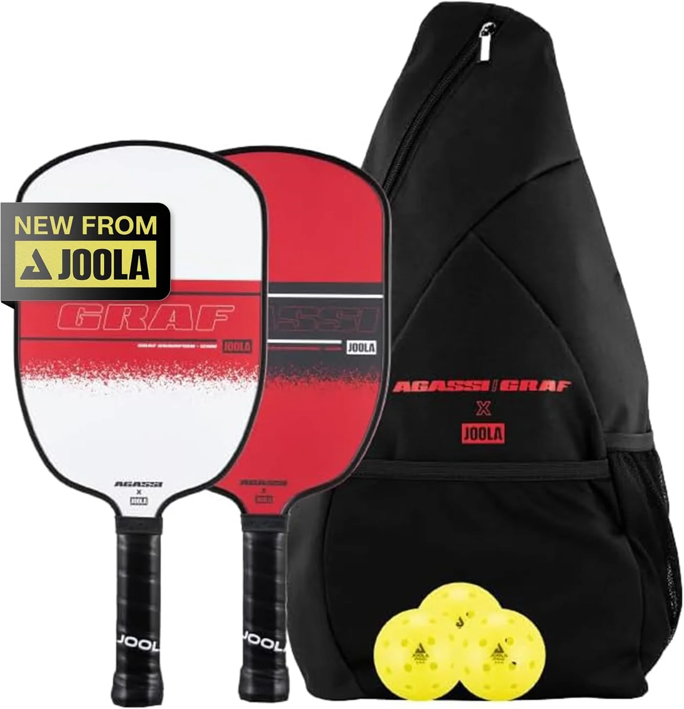 Premium Pickleball Paddle Set with Fiberglass Surface and Sling Bag (2 Paddles, 4 Balls) cou9n