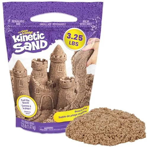 Premium Sensory Play Sand for Kids, Non-Toxic Beach Texture Modeling Compound, Reusable Storage Bag (1.47 kg) m7usb