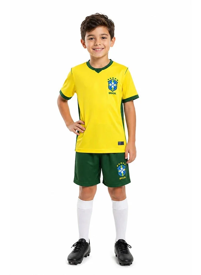 Toyland Brazil 2026 World Cup Home Football Jersey Kit (Yellow, Kids 120cm) b1gda