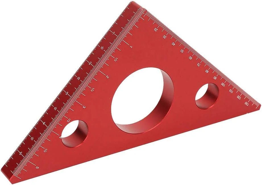 Woobles Aluminum Alloy Right Angle Ruler, Professional Woodworking Triangle Measuring Tool (Red, 18 cm) ukdn4
