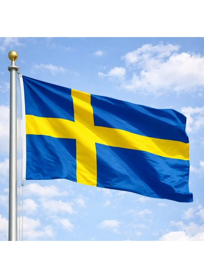 Swedish National Flag Heavy-Duty 210D Satin Fade-Resistant Fabric for Indoor and Outdoor Use (90 cm x 150 cm) dxpt5