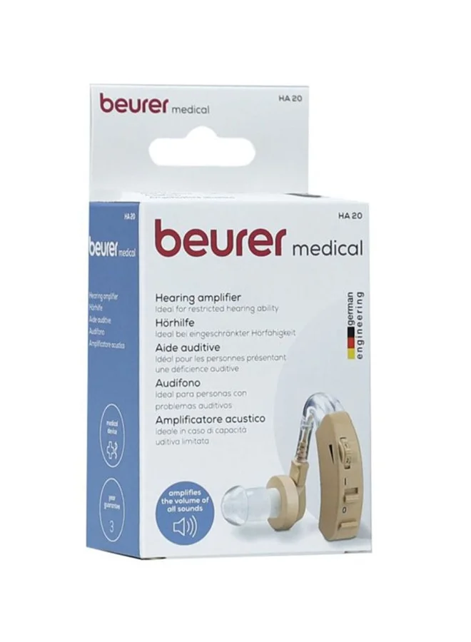 Beurer HA 20 Sound Amplifier Personal Hearing Enhancement Device (Adjustable Volume, 3 Earplug Sizes) rafk7