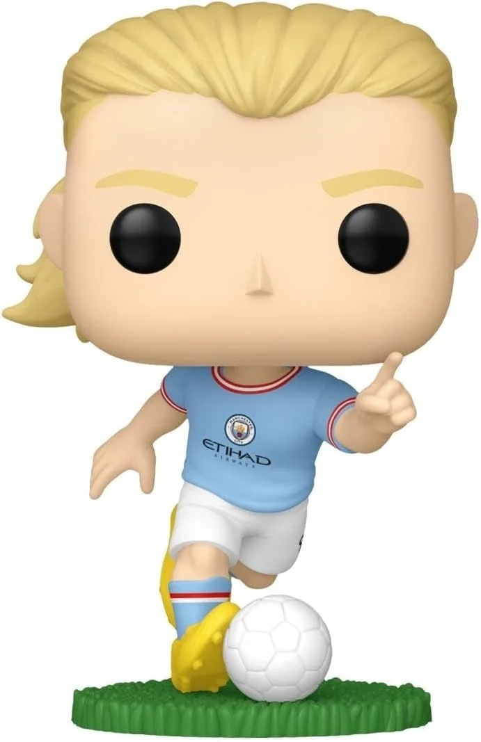 Premium Football Collectible Vinyl Figure - Erling Haaland Manchester City FC Edition - Detailed Sports Model for Fans (10 cm) 9gr48