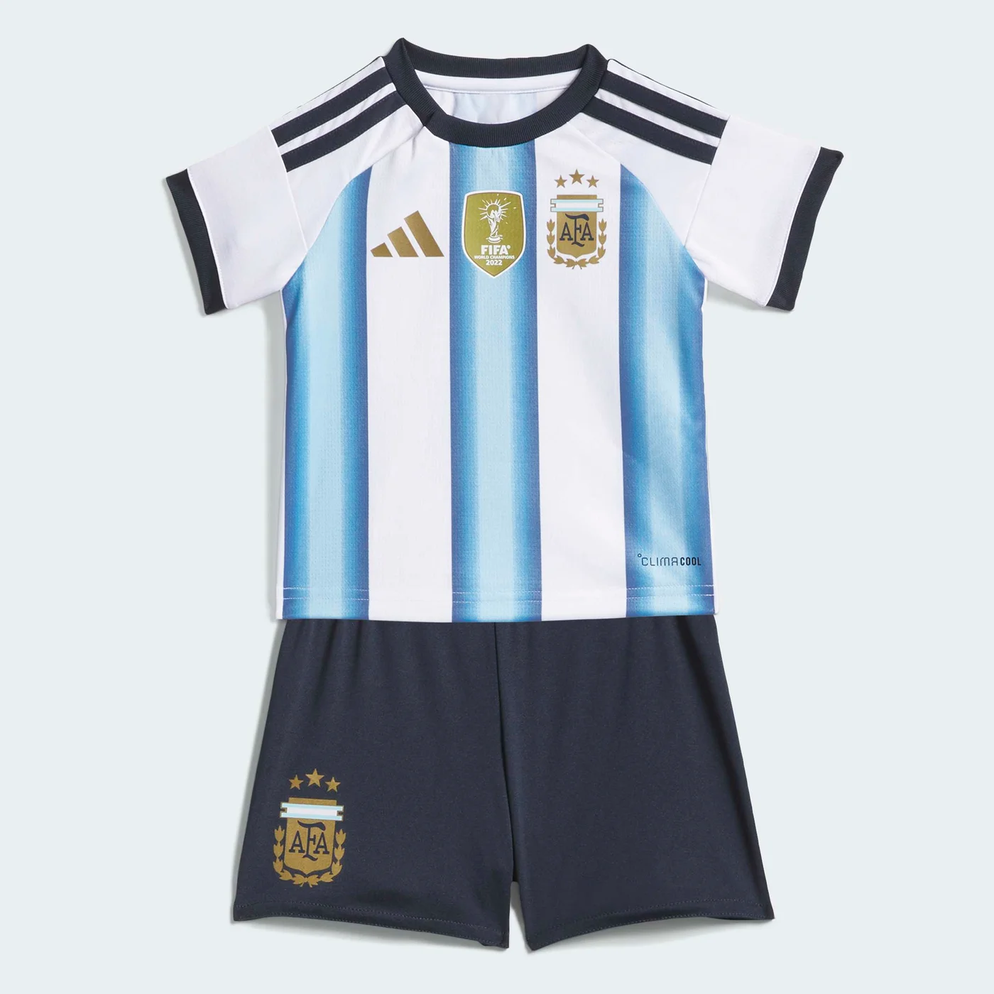 Sport Baby Football Home Jersey Set (Blue and White, 12-18 Months) l5x4l