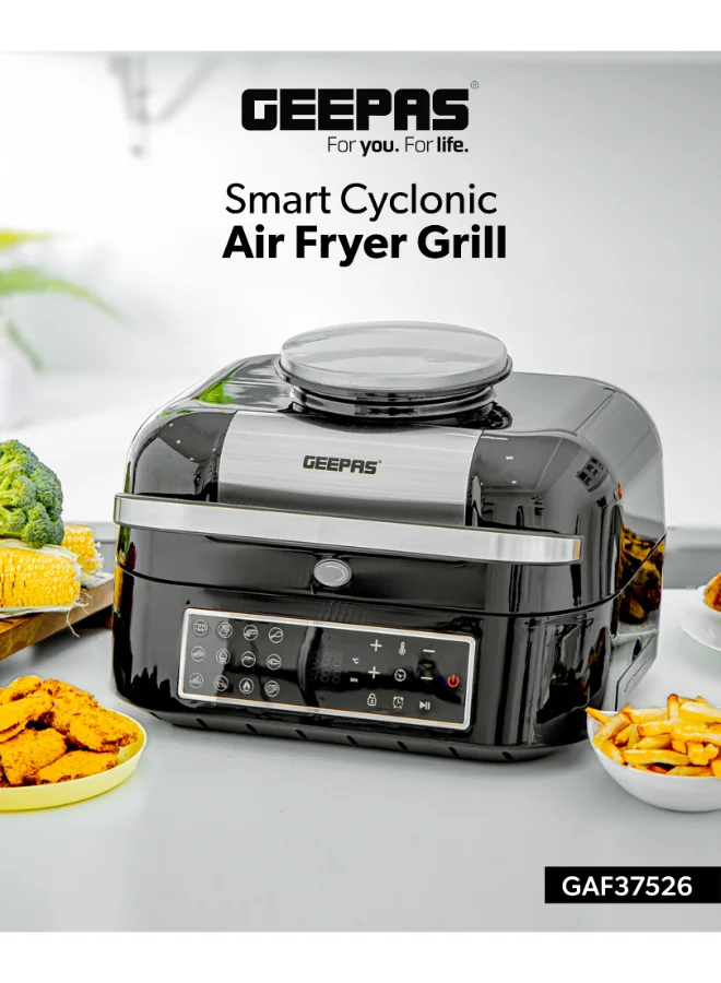 Geepas Smart Cyclonic Air Fryer with 12 Preset Modes and Digital Touch Screen (Black, 6.5 L) osv06