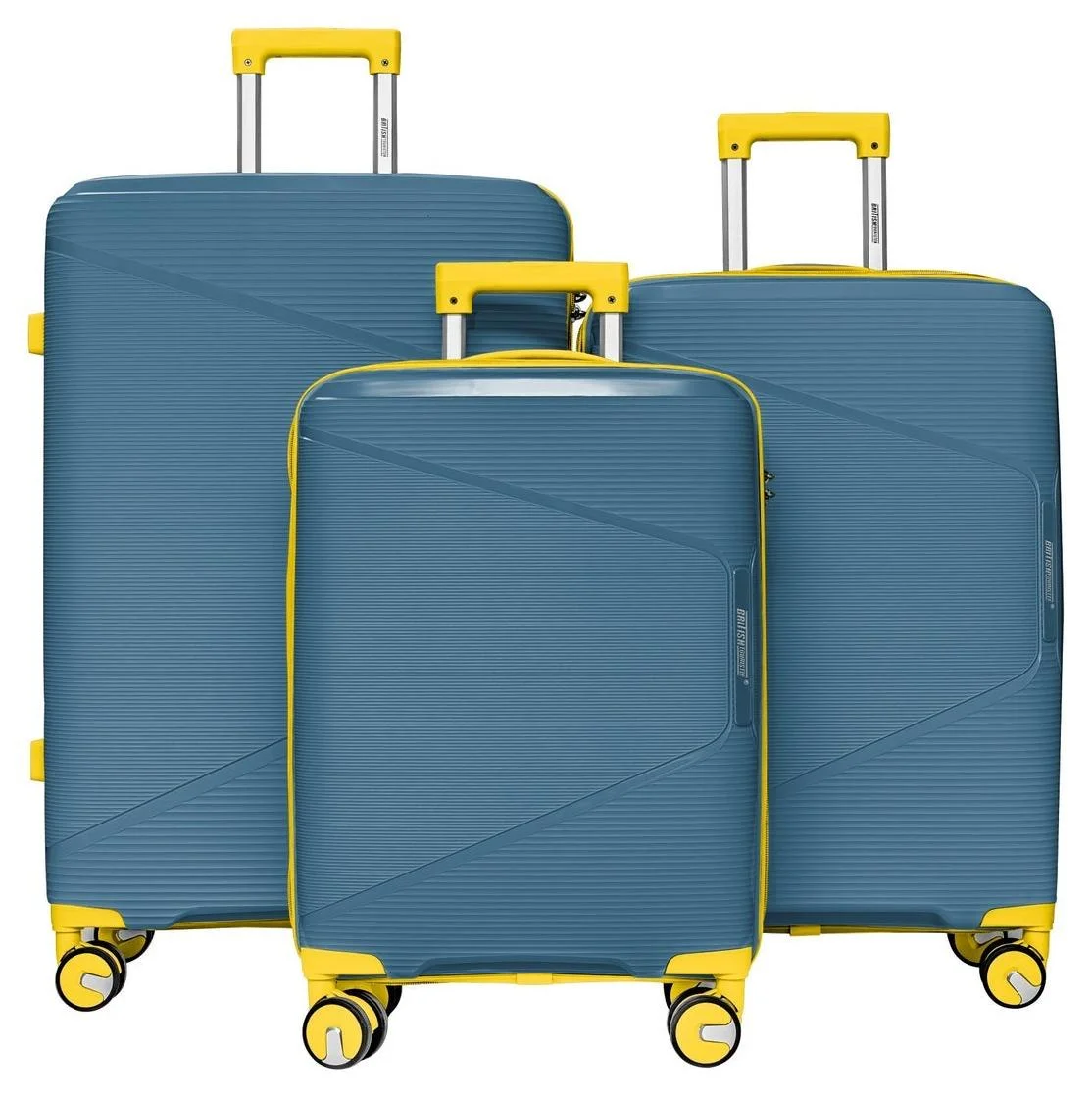 BRITISH TOURISTER 3-Piece Hardside Luggage Set with TSA Lock and 360¡ã Spinner Wheels (Peacock Blue, Small/Medium/Large) gv1oy