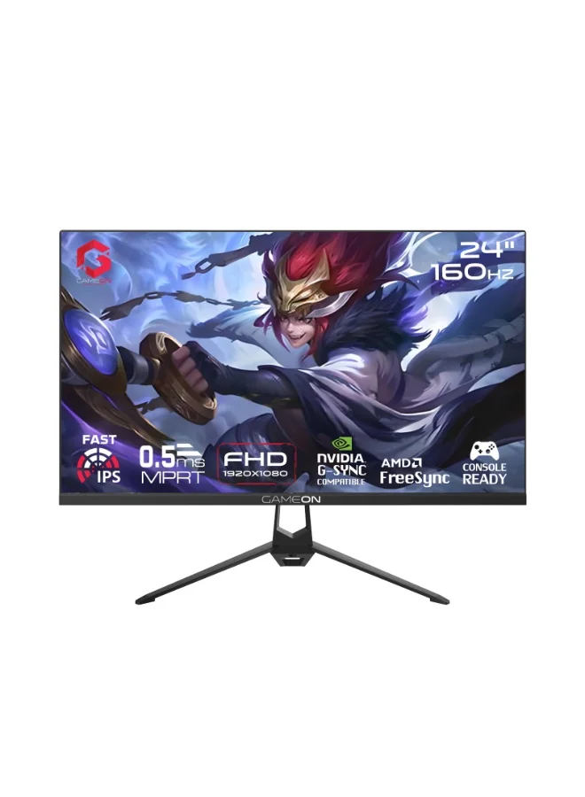 GAMEON 24 Inch FHD Gaming Monitor Fast IPS 144Hz 0.5ms HDR10 Flicker-Free Display for Pro Gamers (Black, 24 Inch) juxv6