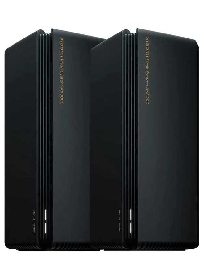 Smart AX3000 Wi-Fi 6 Mesh System Dual-Band Wireless Router (2-Pack) High-Speed Coverage for Home and Office (Black) 5sq7g