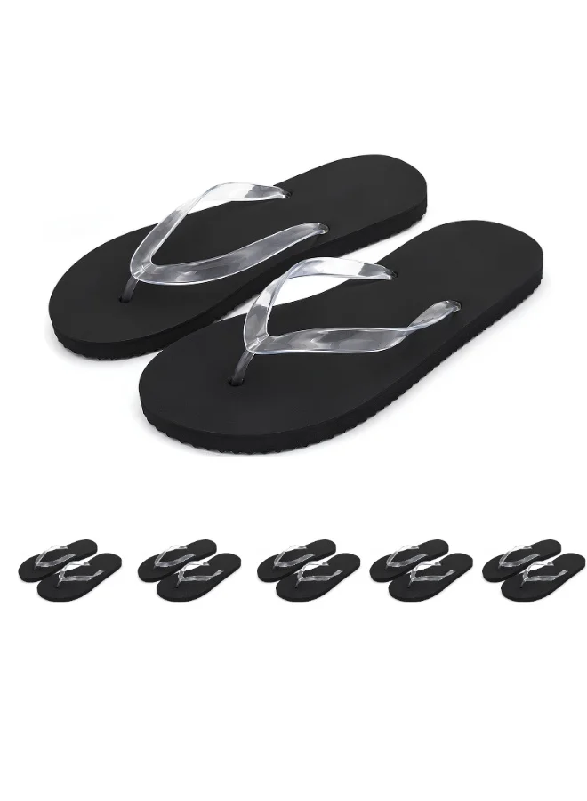 Pearl Coast International Lightweight EVA Shower Sandals Non-Slip Waterproof Bathroom Slippers (Black, Unisex) 5qdba