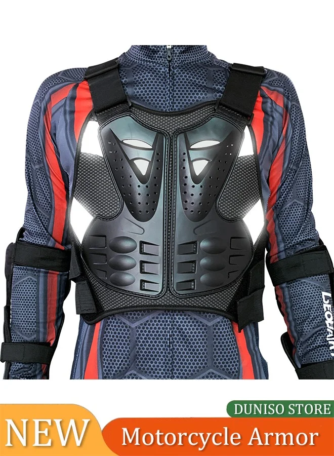 DUNISO Adjustable Motorcycle Armor Suit with Reflective Stripe (Full Body Protection for Motocross and Cycling) iz0br