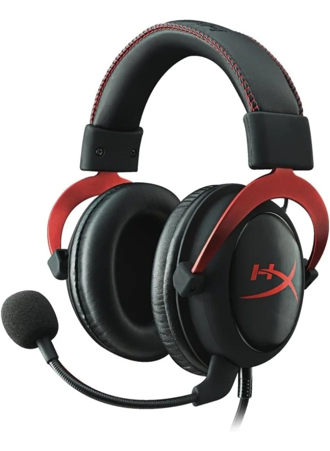 Premium Wired Gaming Headset with Noise-Cancelling Microphone and Surround Sound for PC and Consoles (Red) xk3m5