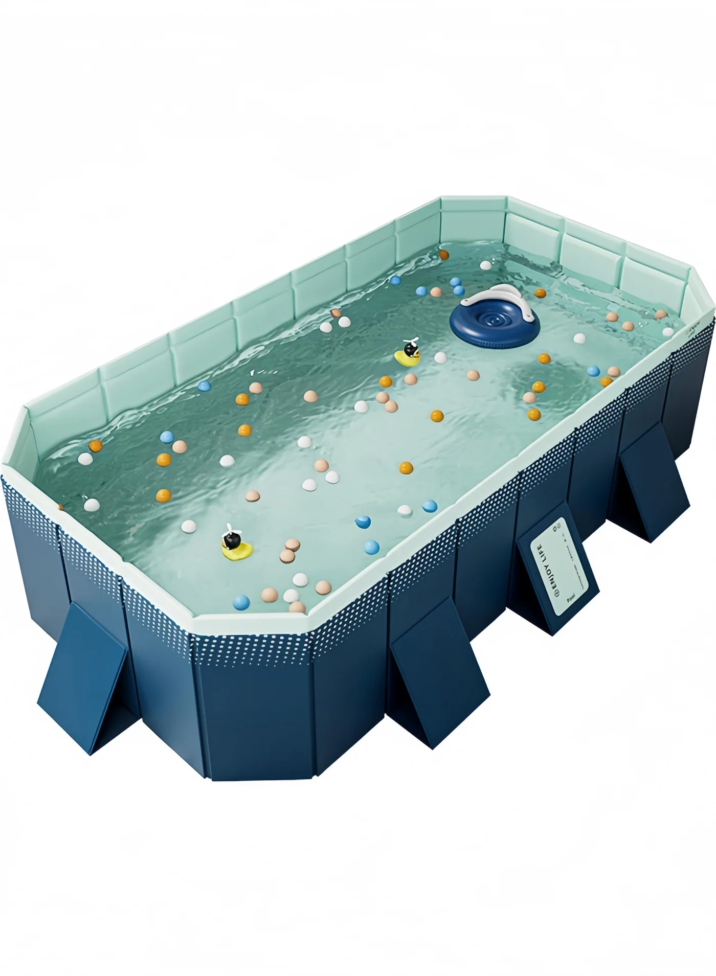 GGEROU Folding Swimming Pool Portable Family Water Play Center (300 x 165 x 55 cm) tq3ho