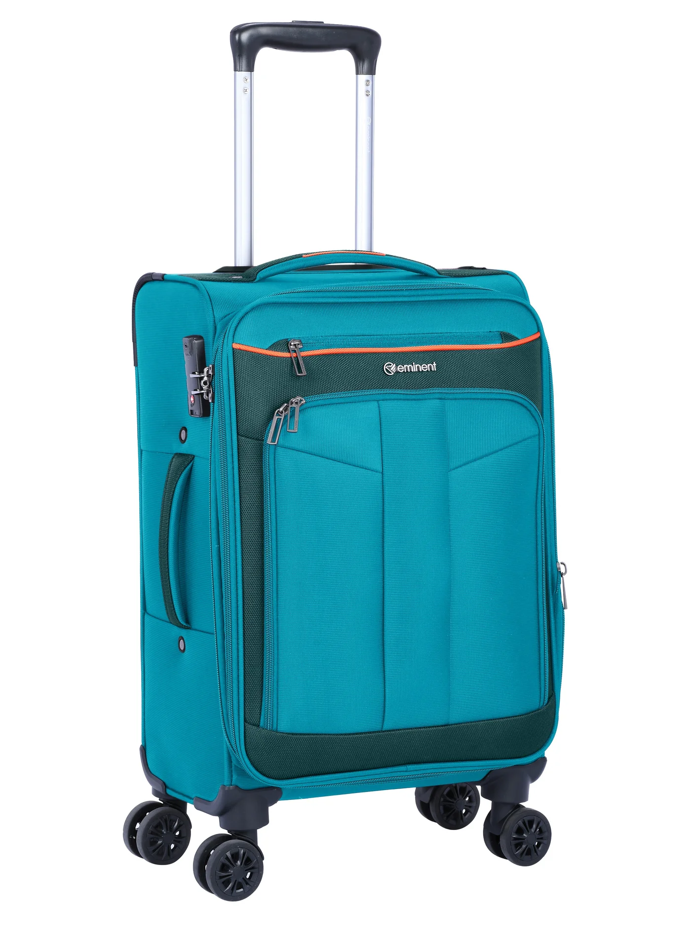 Eminent Soft Travel Cabin Luggage Trolley Expandable Lightweight Suitcase with 4 Spinner Wheels and TSA Lock (Green, 55 cm) sxeyb