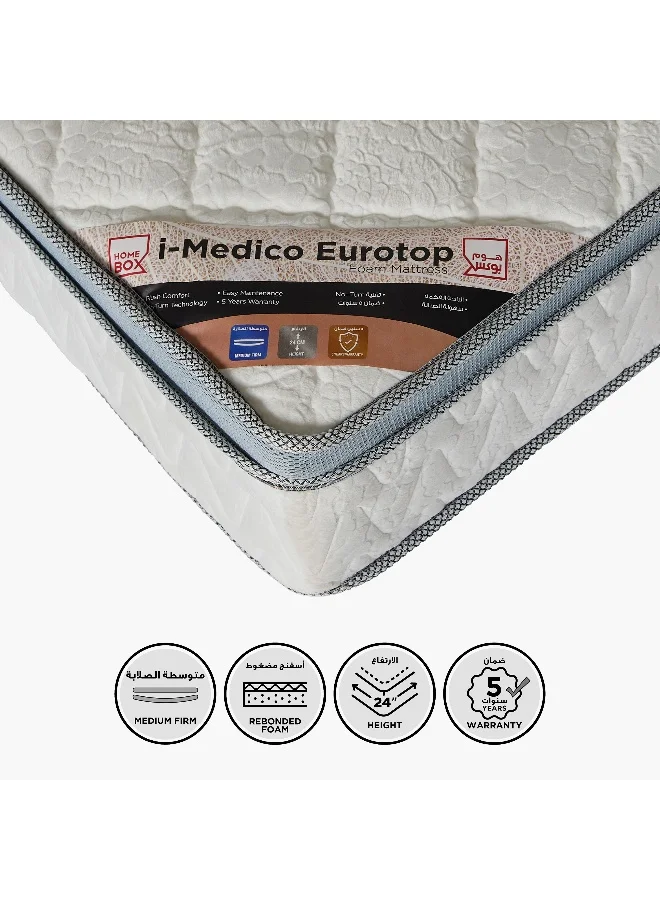 Home Box Eurotop Medium Firm Rebonded Foam Mattress (Queen, 150x200x24 cm) w9bb0
