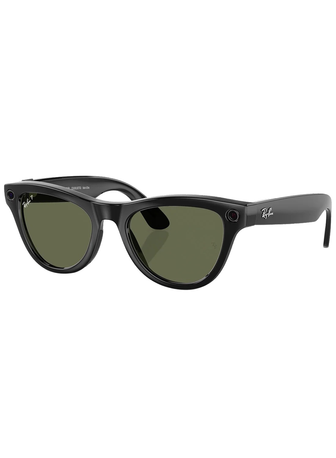 Premium Polarized Sunglasses with Green Lenses and Shiny Black Frame (One Size) 46sy5