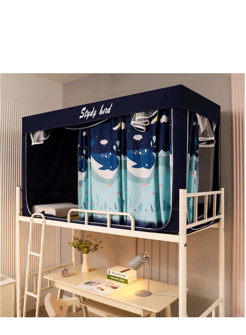 Bluejw Bed Canopy Privacy Tent Curtain (Blackout Shading Cloth, Single Bed Size) hgrqe