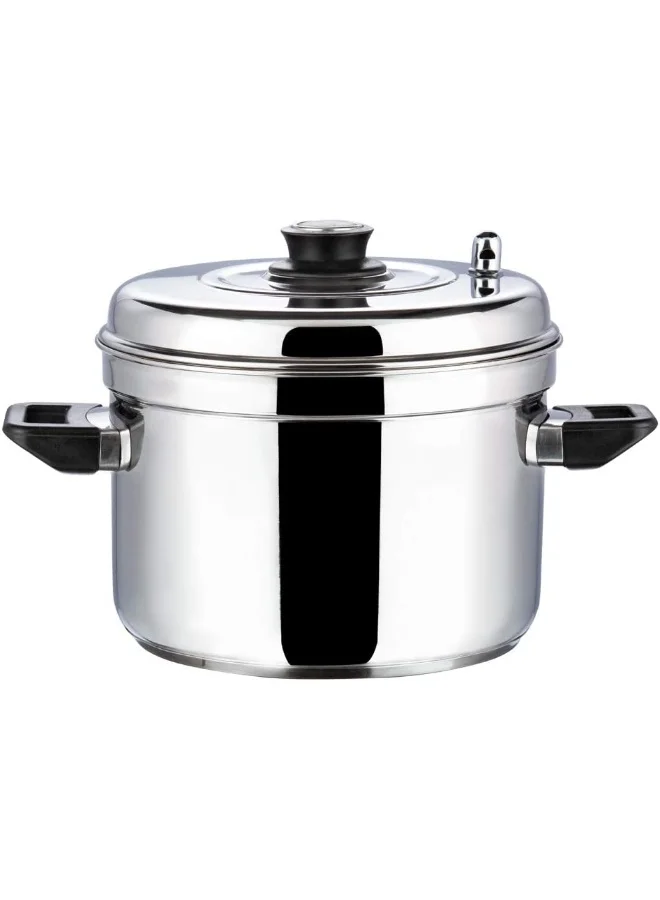 VINOD Stainless Steel Steamer Cooker Set with 6 Plates Multi-Purpose Induction and Gas Compatible Pot (6-Piece Set) 8od5j