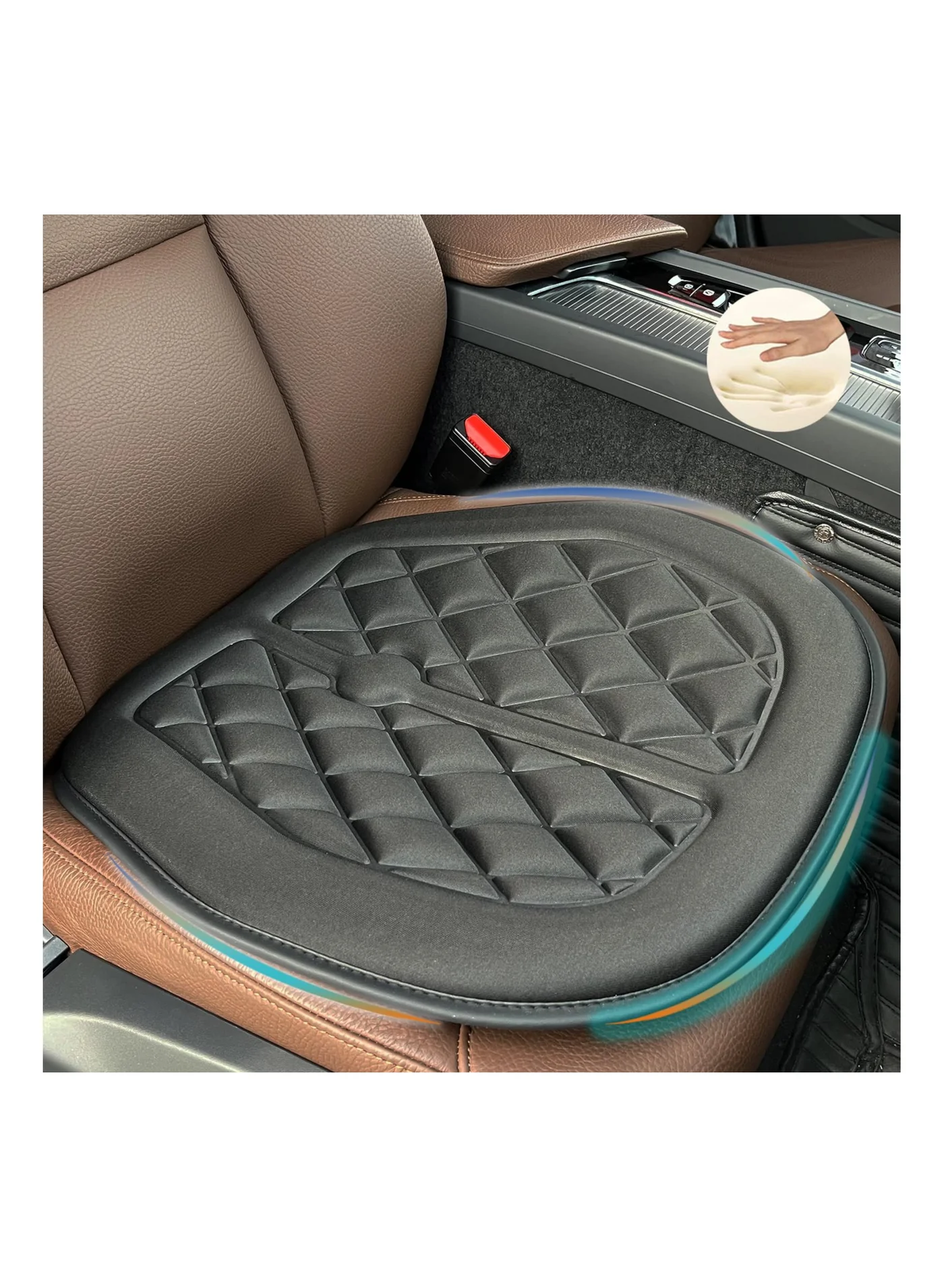 SYOSI Memory Foam Car Seat Cushion, Ergonomic Support for Driving and Office Chair (Black, 45x35x7 cm) z4li1