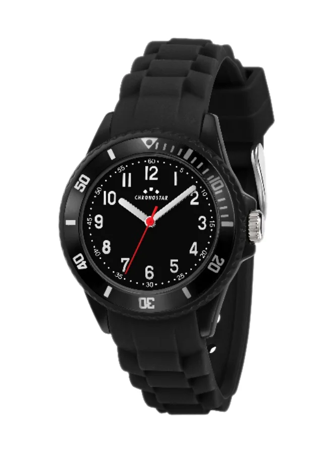Chronostar Women's Analog Quartz Watch with Black Silicone Band (35mm) y5lmm