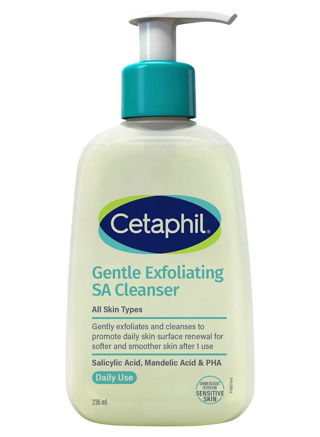 Premium Gentle Exfoliating Cleanser with Salicylic Acid & Mandelic Acid for All Skin Types (Transparent, 236 mL) aohyz