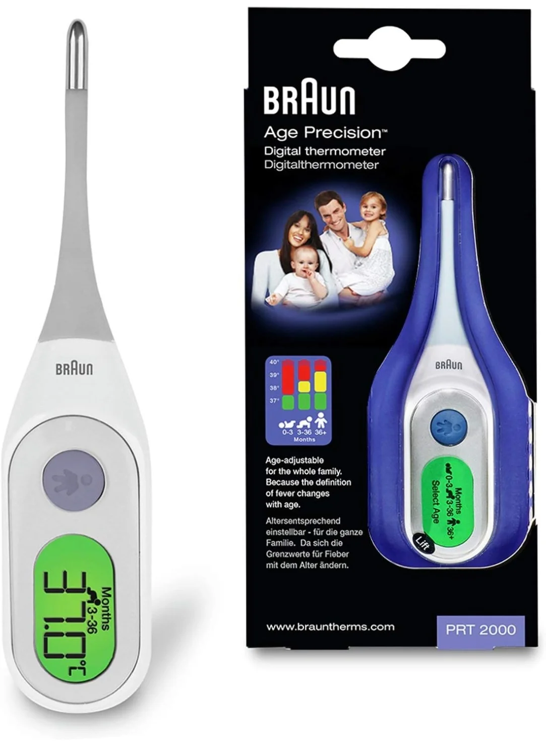 Rebune Digital Fever Thermometer with Age Precision Technology and Fever Alarm (1 Unit) gl3ui