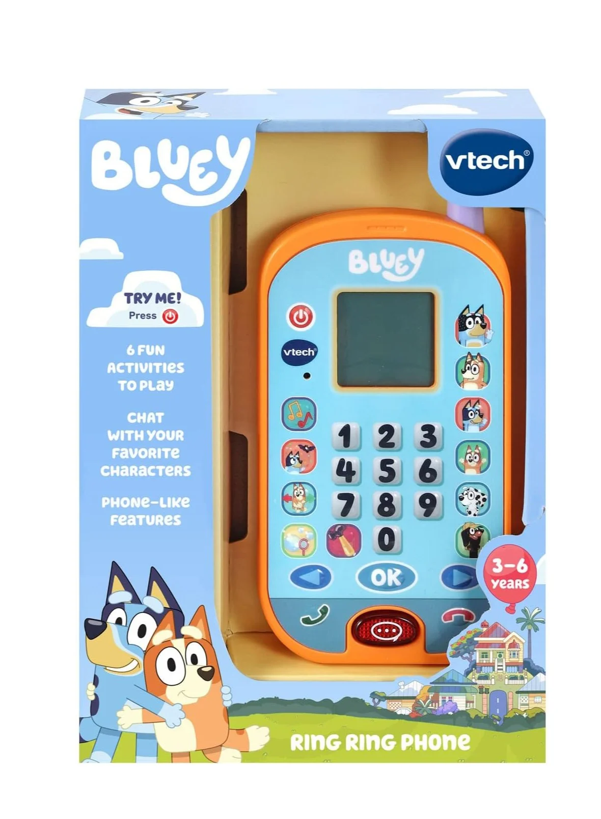 Interactive Animated Character Play Phone Educational Toy for Kids (Blue) m95w7