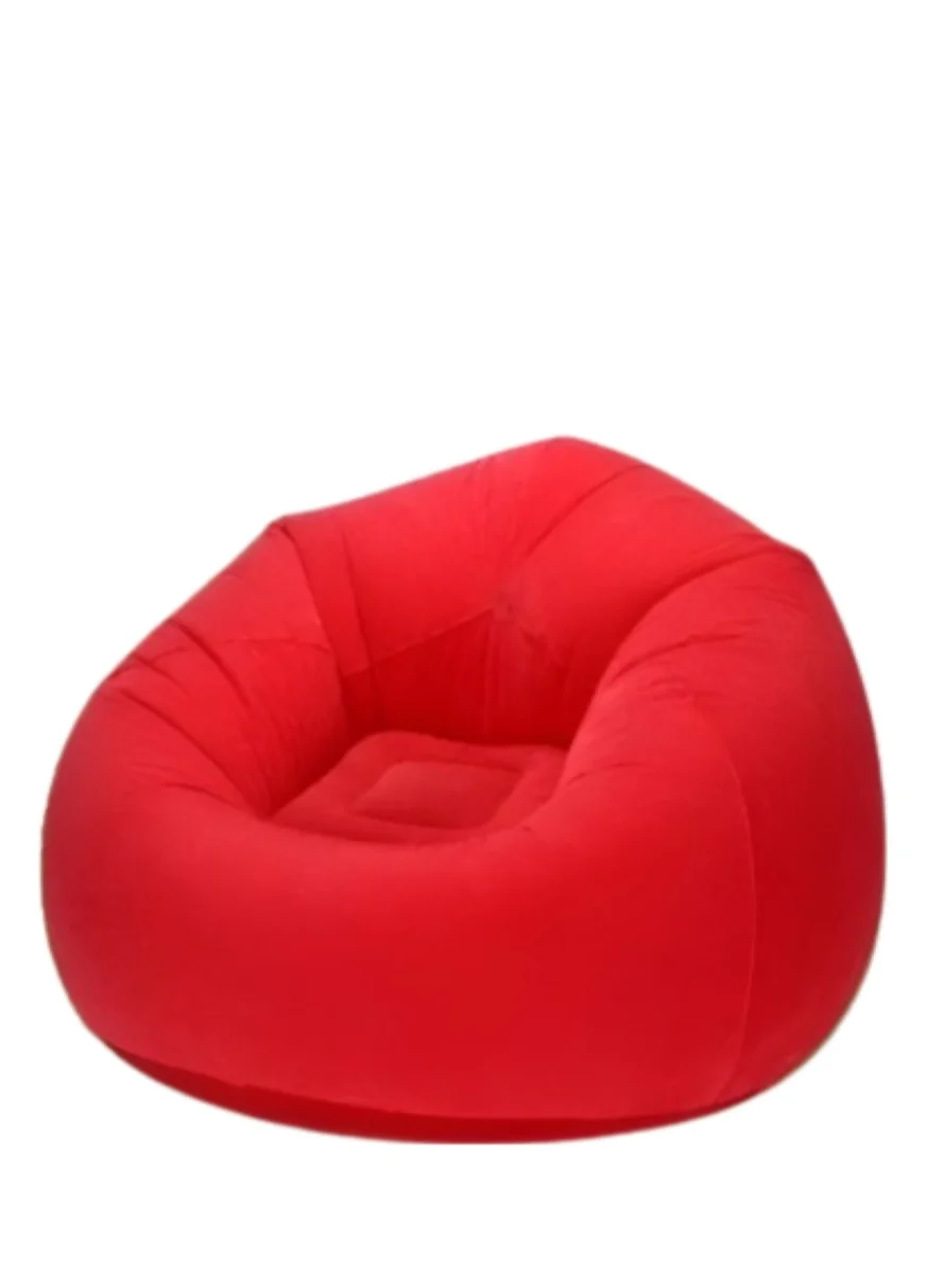 Huitich Inflatable Lounge Chair Premium Beanless Seat with Manual Pump (Red, 80 cm x 80 cm x 60 cm) 51za1