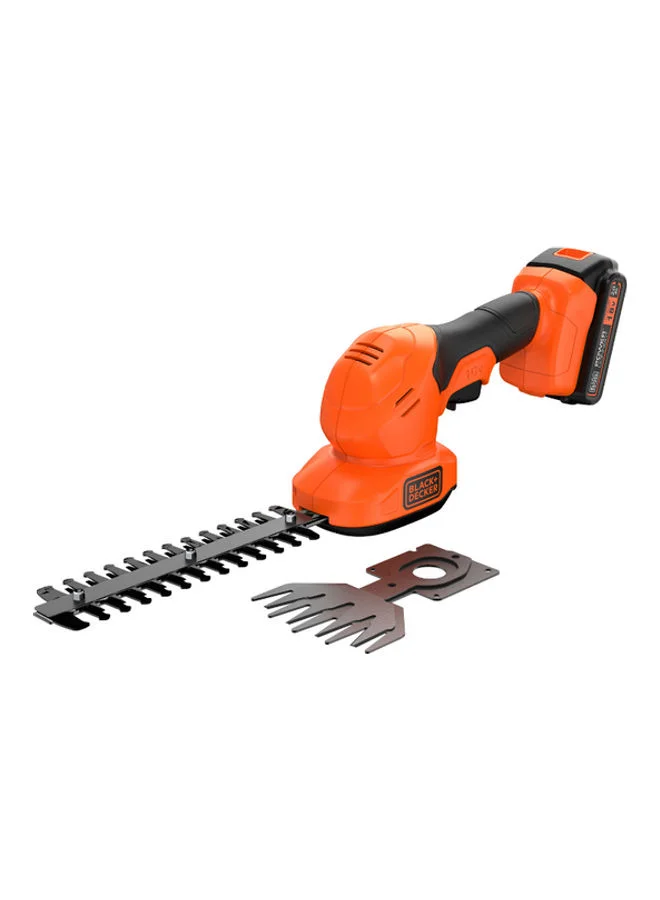 Cordless Garden Shear and Shrubber 18V Power Tool with 2Ah Battery and Charger (Orange, 18V) orjsr