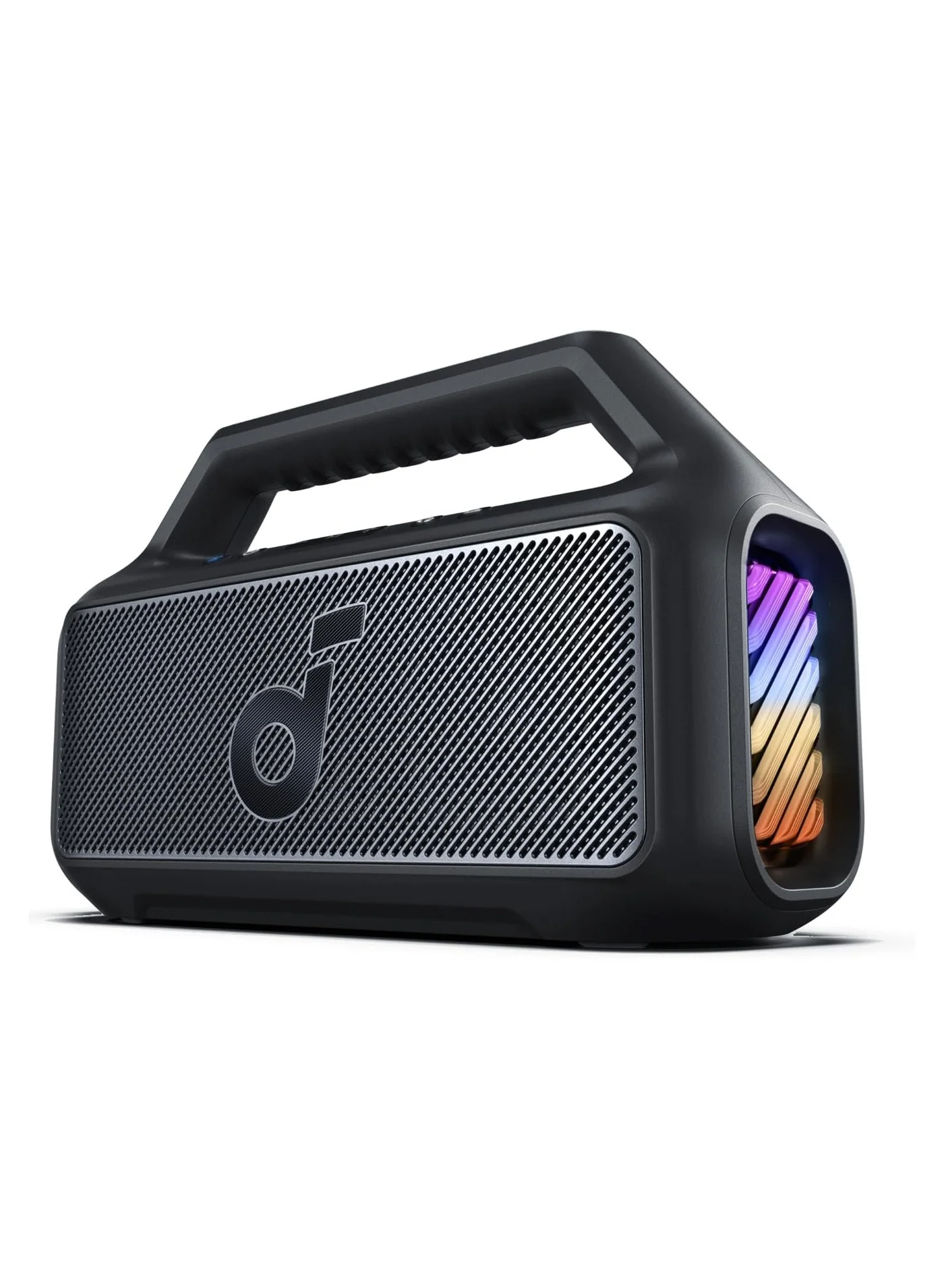 Premium Portable Bluetooth Speaker 80W Waterproof Outdoor Wireless Audio System with RGB Lights and Deep Bass (Black) n4evg