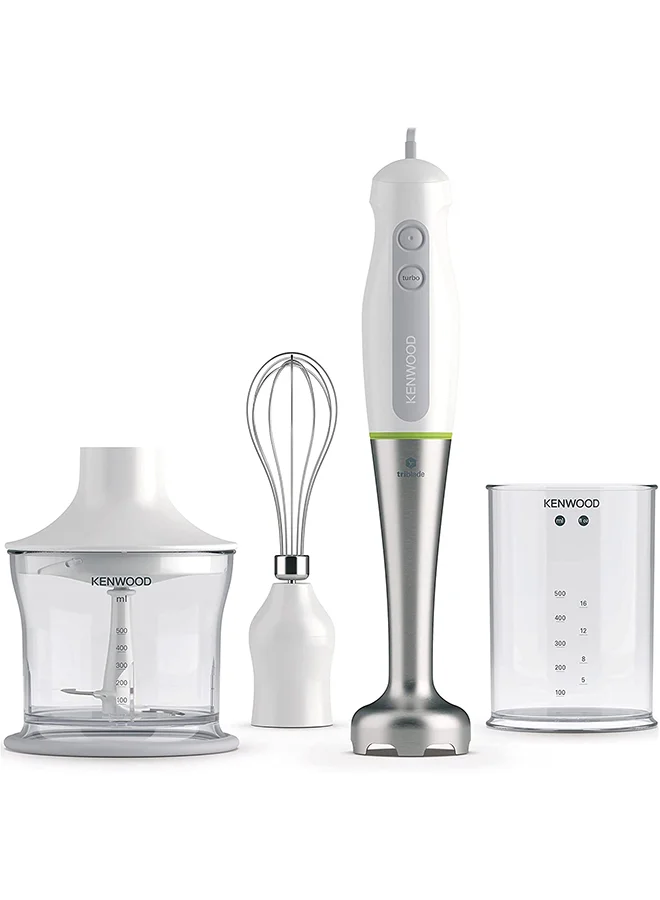 Premium Hand Blender Set with Chopper Whisk and Beaker Stainless Steel Wand (Silver, 1 Set) o0f5v