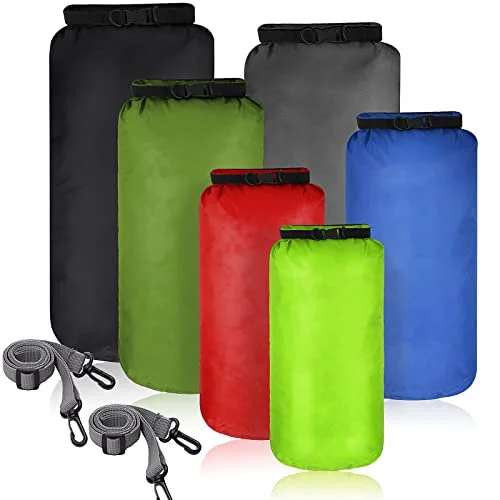 Shappy Waterproof Dry Bag Set Ultralight Stuff Sacks for Camping Kayaking Boating Hiking (6-Piece Set, Mixed Colors) z7x5y