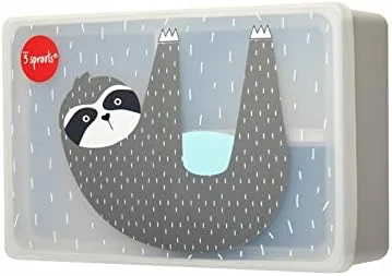 Silicone Bento Lunch Box Leakproof Food Container for Kids (Sloth, 1 Piece) tl2wk