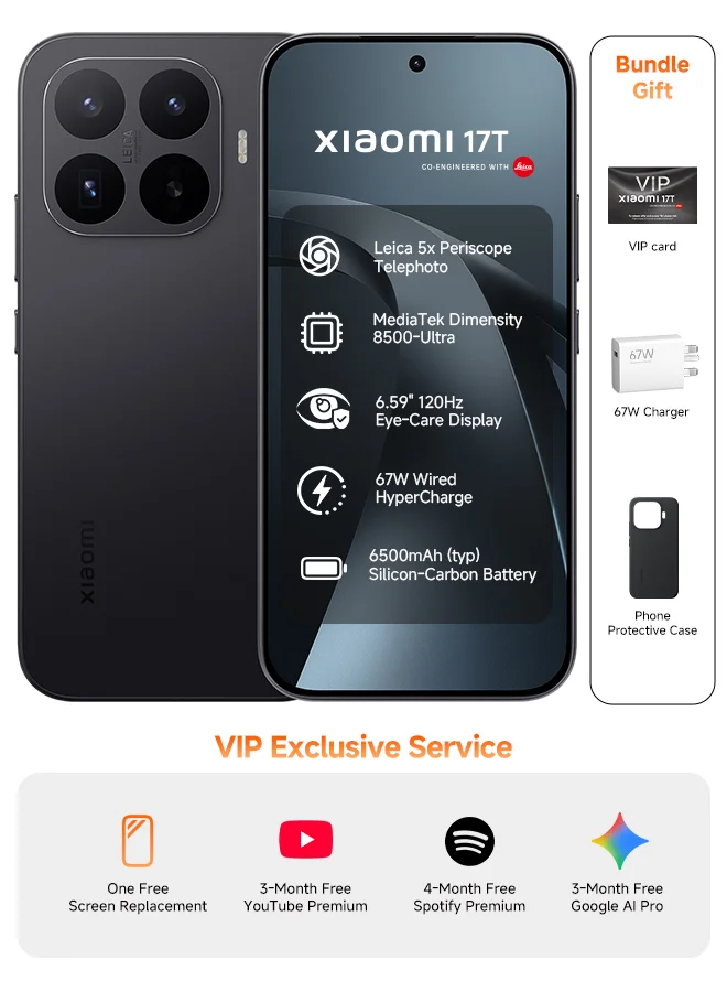Smart 17T 5G Smartphone Dual SIM 12GB RAM 256GB Storage Premium Mobile Device (Black, 6.59 inch) 50bj9