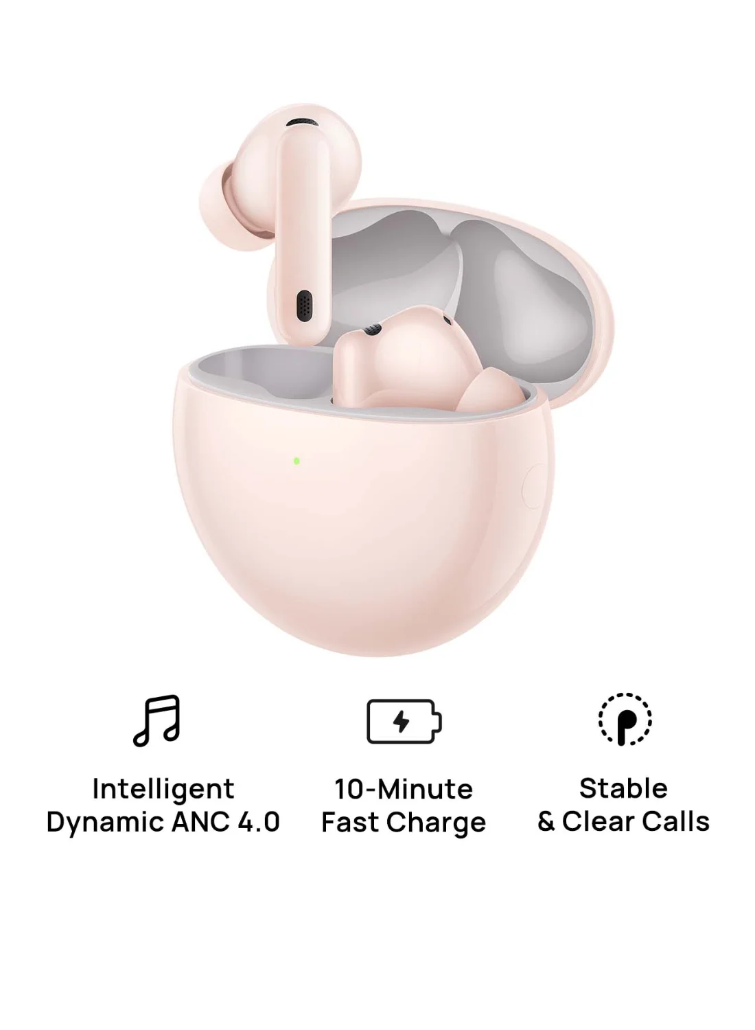 Smart Wireless Bluetooth Earbuds with Active Noise Cancellation and Spatial Audio (Pink, 1 Pair) tw2kf