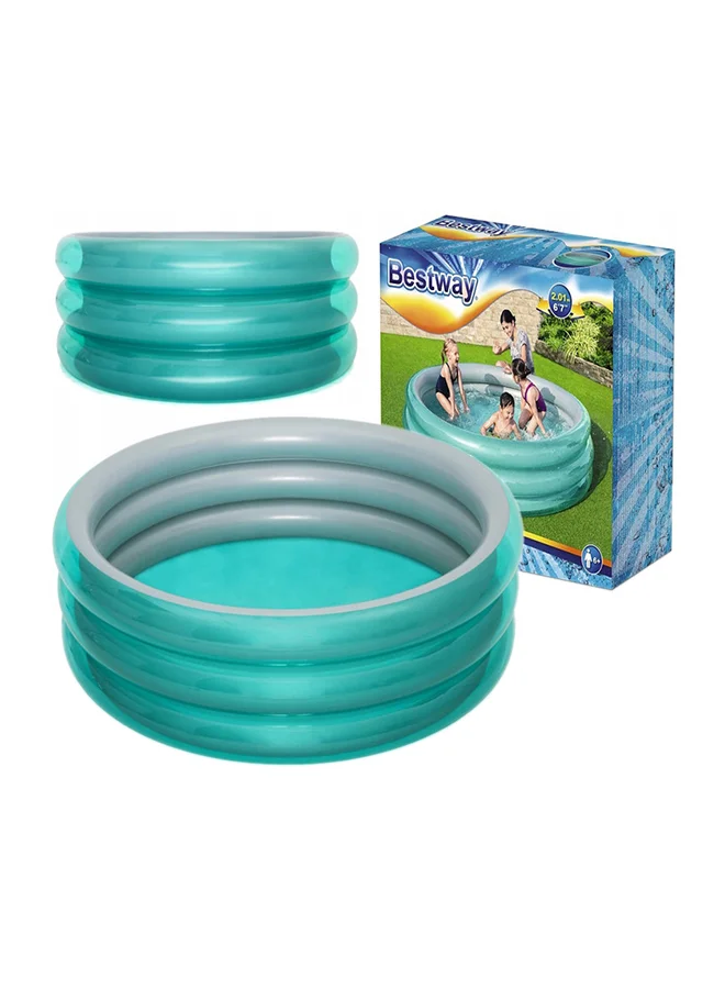 Premium Metallic 3-Ring Inflatable Swimming Pool for Kids and Family (201x53cm) 1b635