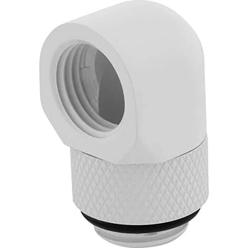 Premium 90-Degree Rotary Adapter Fitting for Liquid Cooling Systems (White, Twin Pack) 647op
