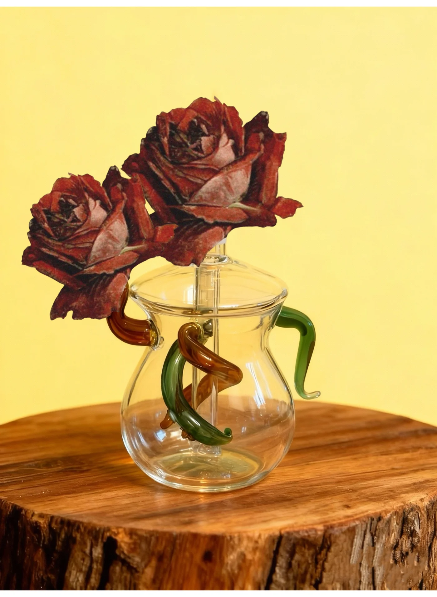 Angmei Premium Heat Resistant Borosilicate Glass Oil Lamp and Decorative Vase (Clear, 20 cm) ccis4