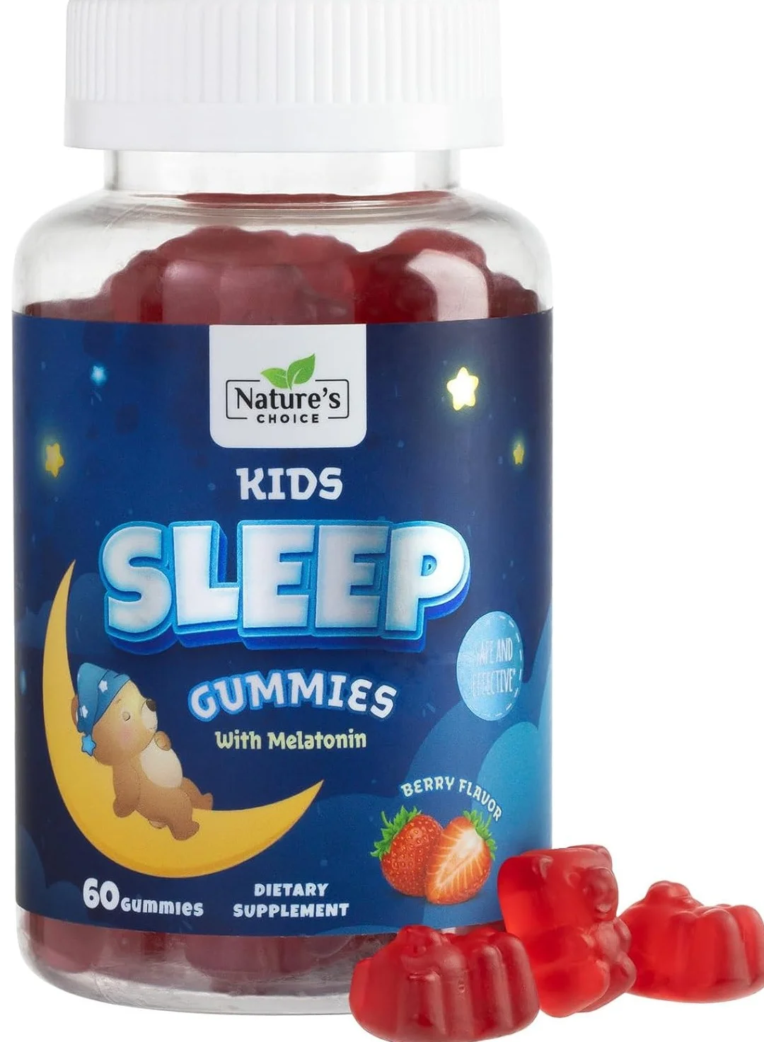 Nature's Choice Kids Sleep Support Gummies (Natural Berry Flavor, 60 Count) uw3vh
