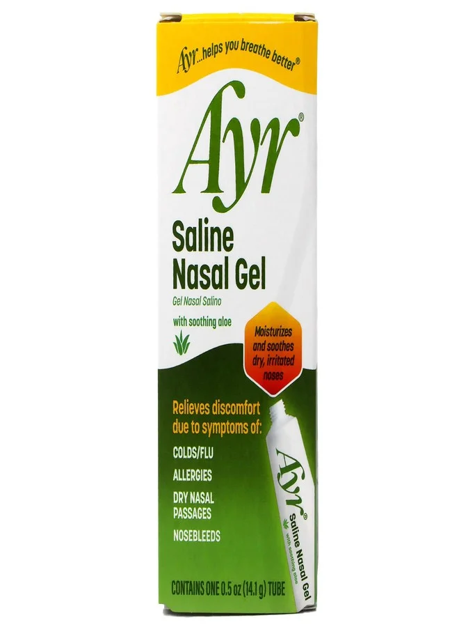 Saline Nasal Gel with Soothing Aloe Moisturizing Formula for Dry Nasal Passages (14 g) ol67x