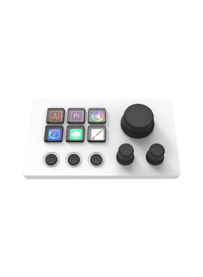 MiraBox N3 Stream Controller Deck V3 with 6 Programmable LCD Keys and 3 Rotary Dials for Live Streaming and Content Creation (1 Unit) mhcwe