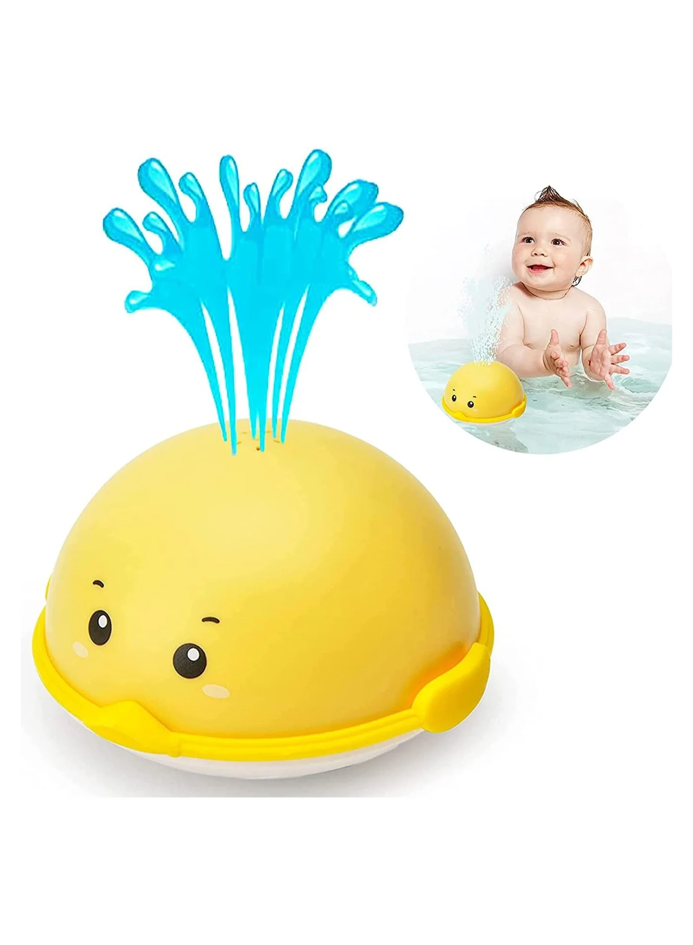 SYOSI Induction Spray Duck Bath Toy with LED Lights Interactive Water Play Toy for Kids (Yellow, 10 cm) z59e9