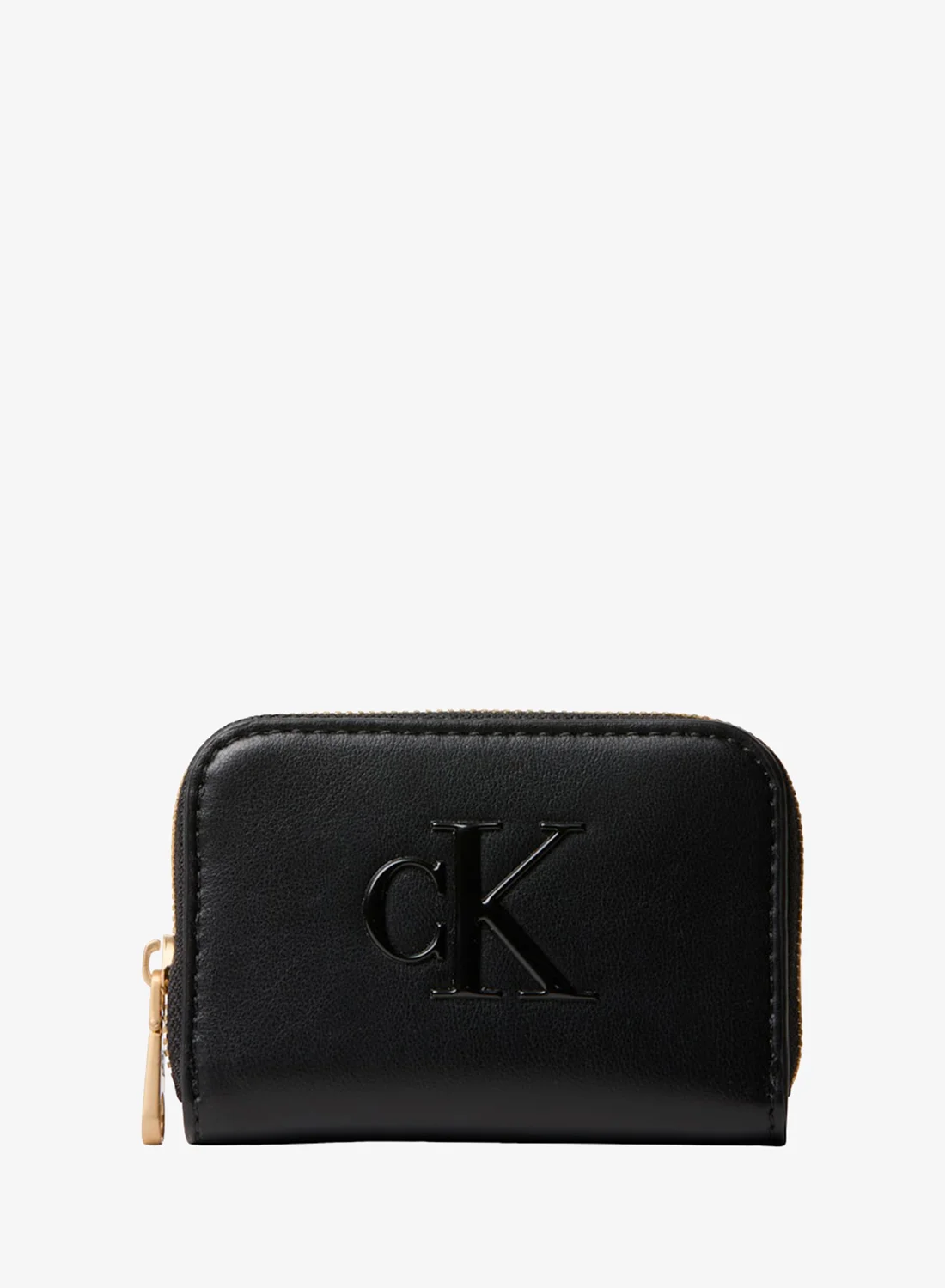 Premium Textured Logo Zip-Around Wallet for Women (Black, One Size) j6c3f