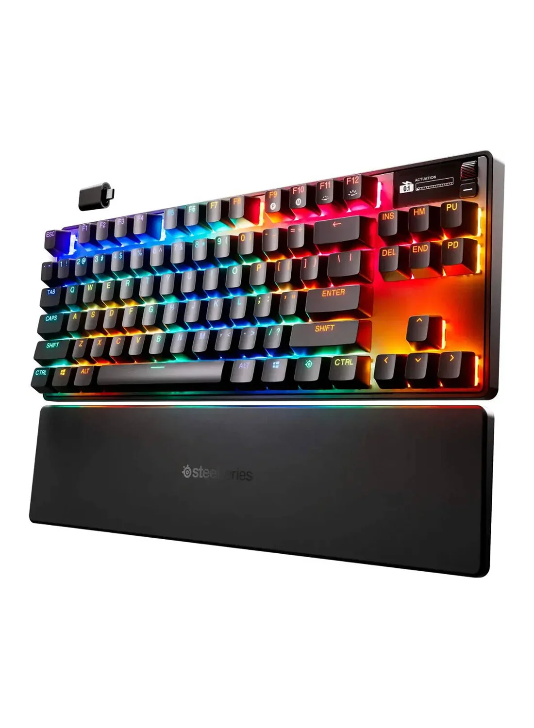 Premium Wireless Mechanical Gaming Keyboard, Adjustable Magnetic Switches, PBT Keycaps, RGB Lighting, OLED Display, Bluetooth Connectivity (Black, TKL Layout) d0n5n