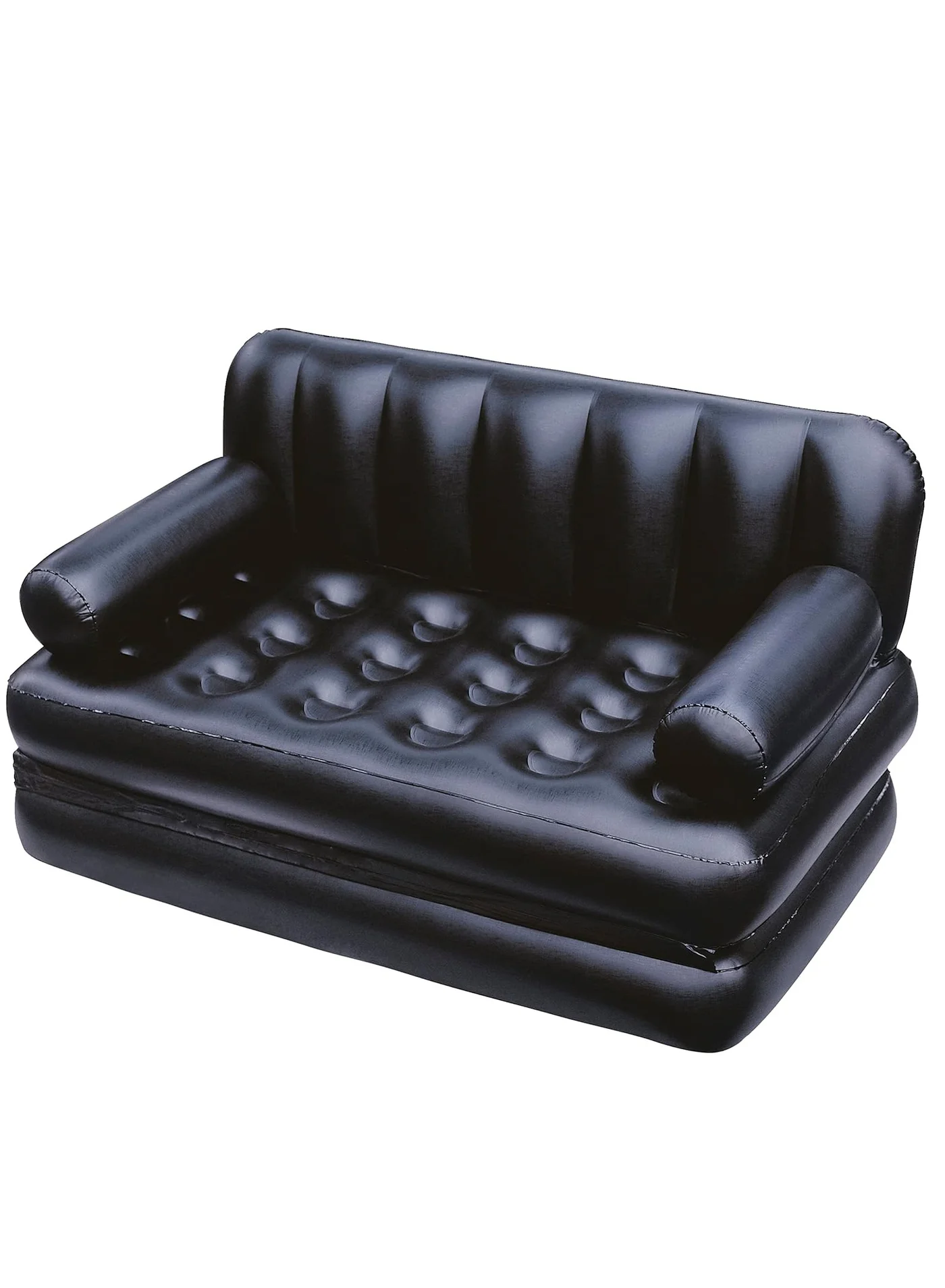 Premium 5-in-1 Multifunctional Inflatable Sofa Bed with AC Air Pump (Black, 188x152x64cm) 3hm3c