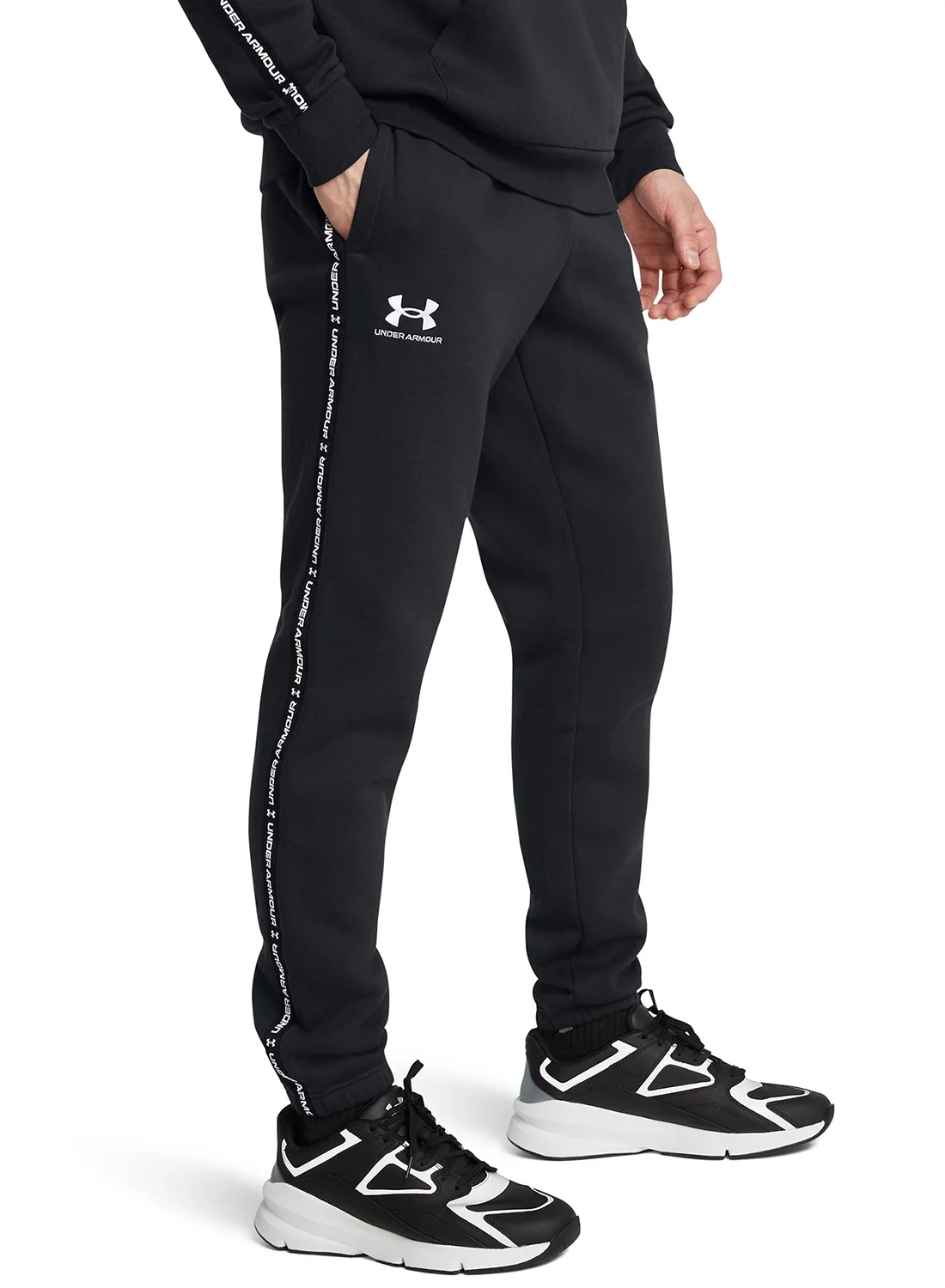 Athletic Icon Fleece Sweatpants Premium Comfort Joggers for Men (Black, Large) or0u1