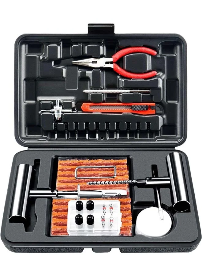 L&E Professional Heavy Duty Tire Repair Kit for Car Motorcycle Truck SUV (70 Pieces) 5j9b5