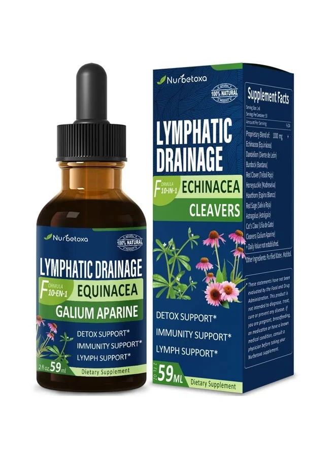 Nurbetoxa Cleavers Lymphatic Support Herbal Tincture with Echinacea and Red Clover Extract (60 mL) v9004