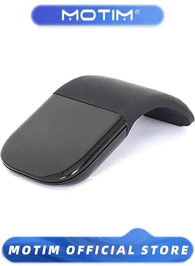 Motim Foldable Wireless Touch Mouse Slim Ergonomic Arc Design for PC Laptop and Smart TV (Black, 11 cm) psaql
